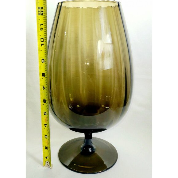 Empoli, MCM large 13" Smoke colored Snifter Vase - Picture 6 of 7